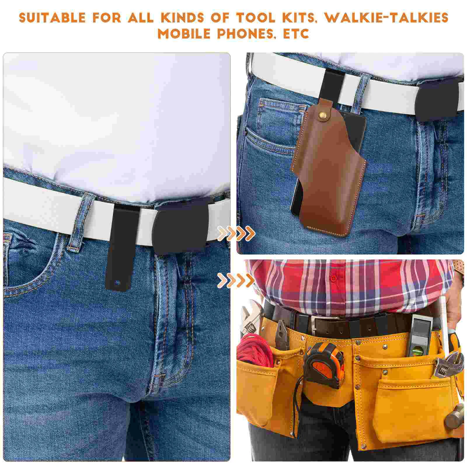 Black Waist Belt Metal Clip Band for Outdoor Activity Jacket Iron Wallets Tool