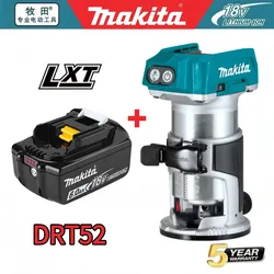 Original Makita DRT52 18V LXT Cordless Compact Trim Router Variable Speed 30000rpm for Precise Edge Woodworking