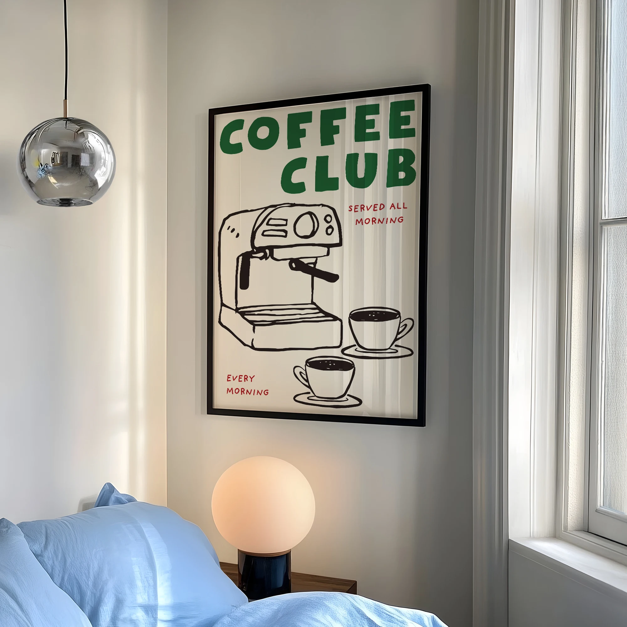 Vintage Coffee Club Kitchen Poster Canvas Painting Wall Art