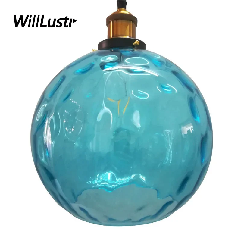 

Aquatex Glass Pendant Lamp Globe Suspension Light Hotel Cafe Bar Porch Dining Room Bedside Ceiling Chandelier Hanging Lighting