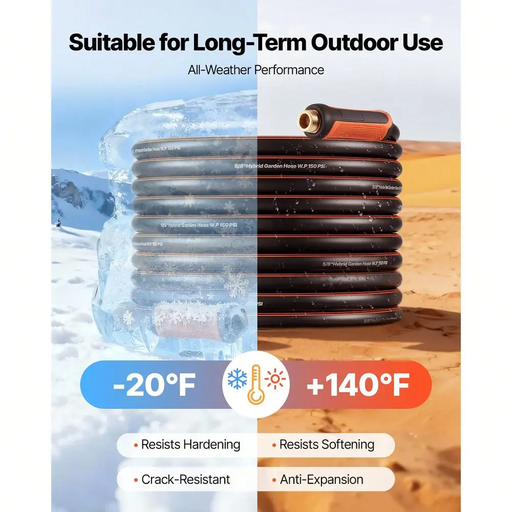 

Hose, 75 Ft 5 8 Heavy Duty 4Layer Rubber Water Hose, 150PSI Working 600PSI Burst, Flexible NonKink Outdoor Waterhose With 3 4 F