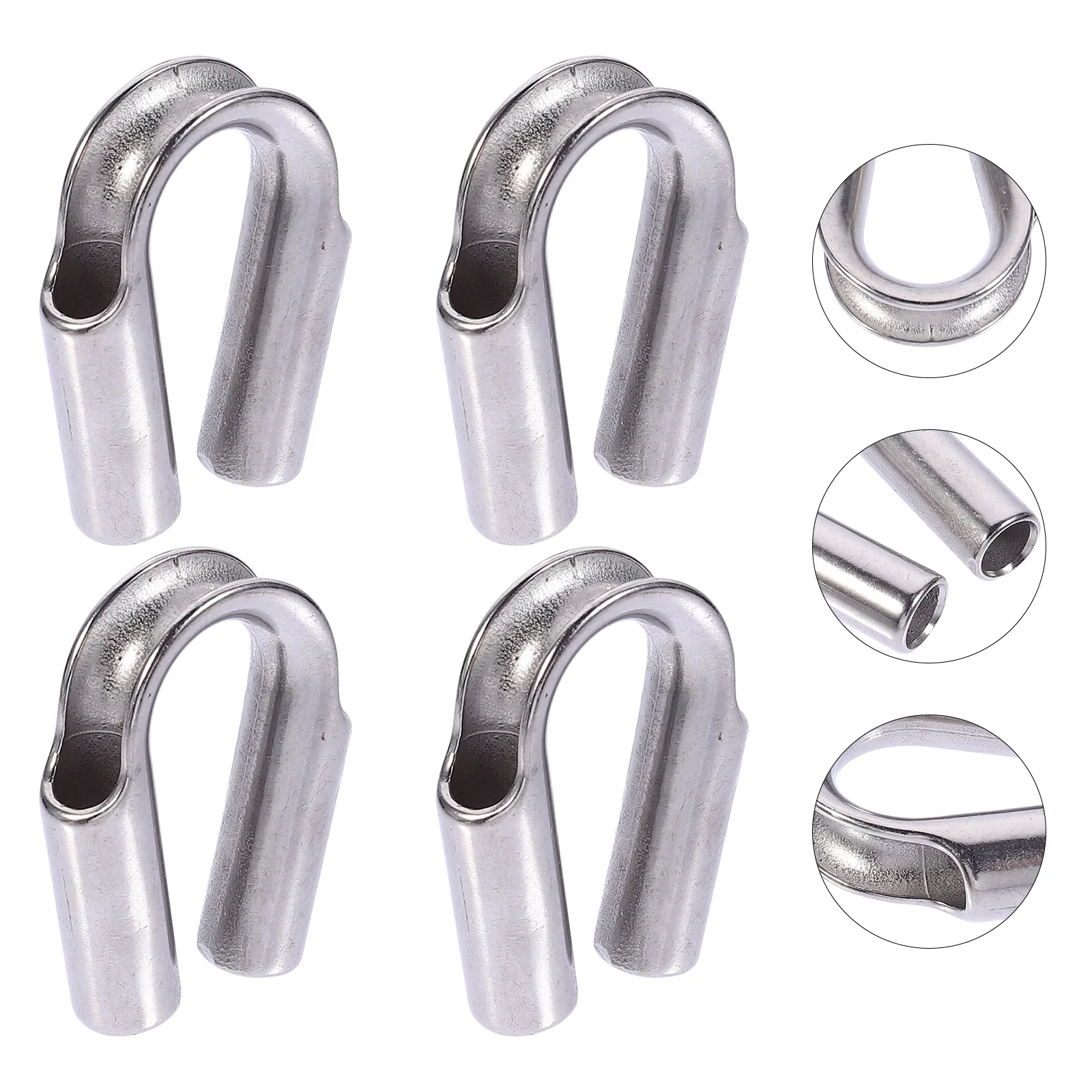 

4 Pcs Wire Rope Sleeves Heavy Duty Cable Thimble Flip Kit Rigging Thimbles Fixing Workpiece Stainless Steel