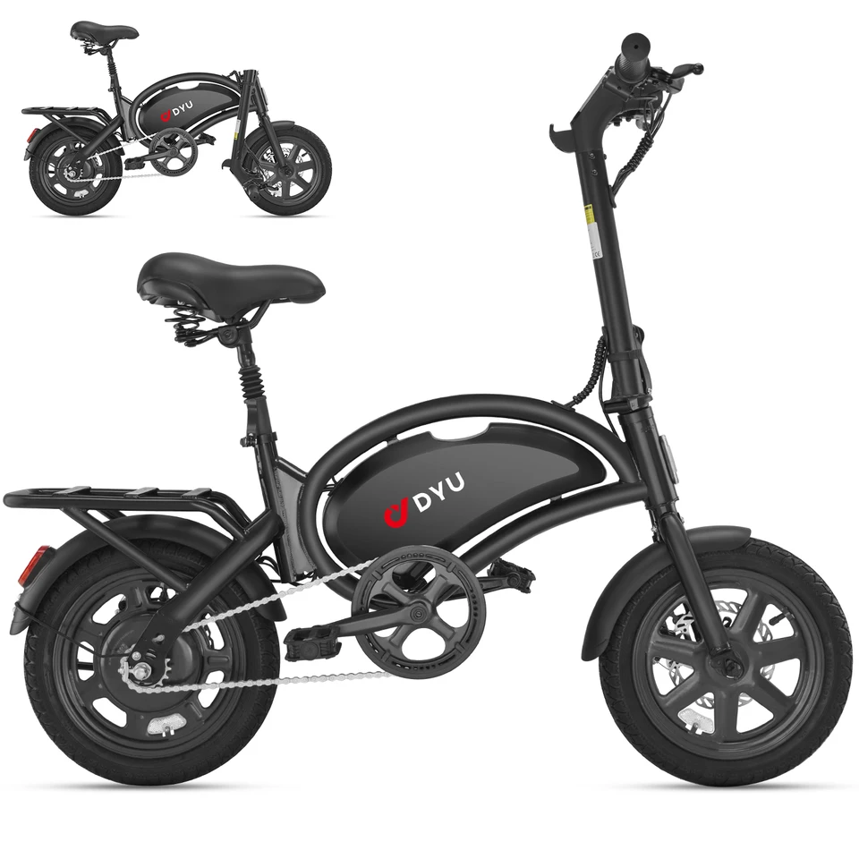 DYU D3F 14 inch Folding Electric Bike Peak 500W Motor 280.8WH Battery Electric Bicycle,20mph City E-bike image 8