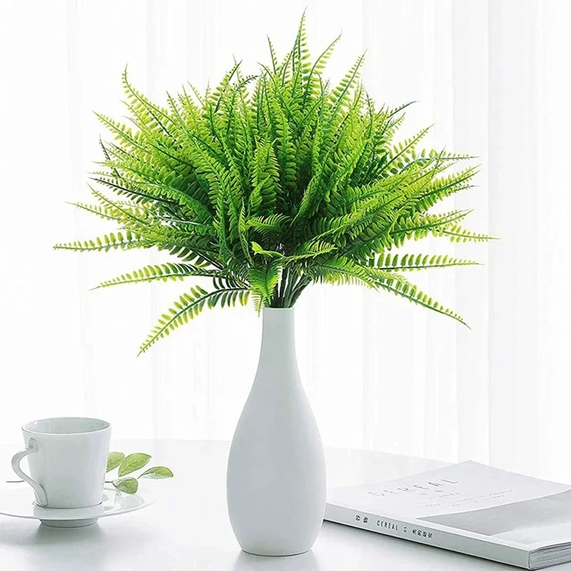 Artificial Plants Persian Grass Faux Shrubs UV Resistant Fake Greenery Grass Bushes for Home Outdoor Indoor Decoration