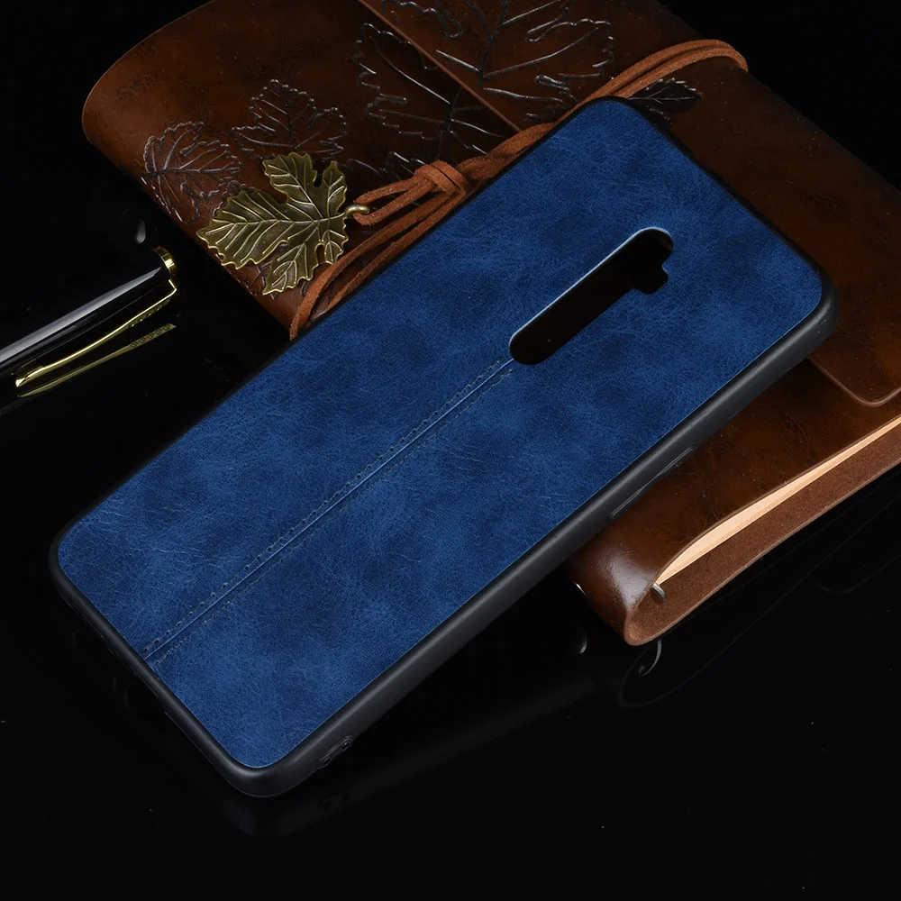 Oppo Reno 2F Case Oppo Reno2 Z Suture Calfskin Soft Edge PU Leather Hard Phone Cover For Oppo Reno 2Z Reno2 F CPH1951 Back Case