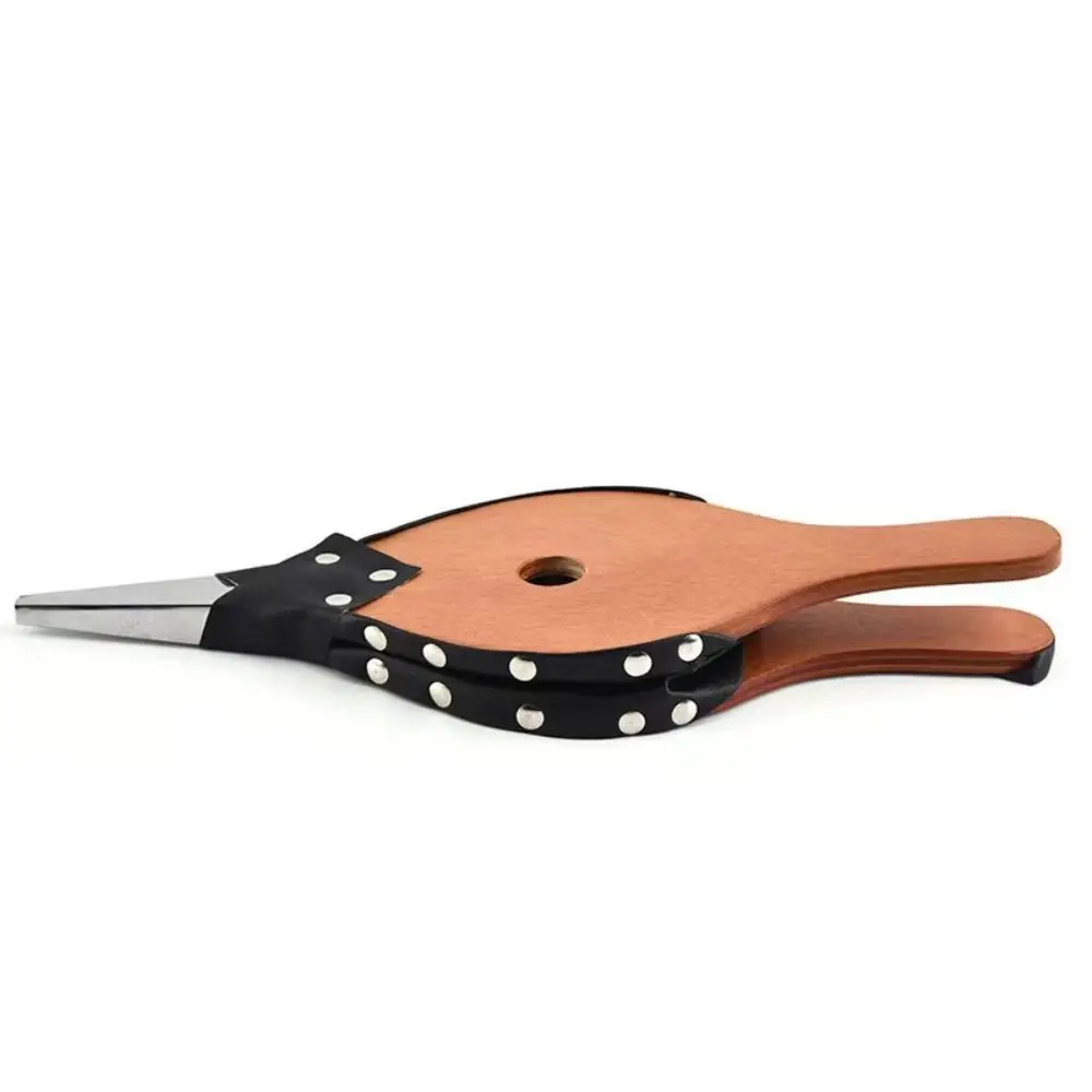 منفاخ شواء خشبي مريح بمقبض طويل، فوهة معدنية، منفاخ جلدي، منفاخ مدفأة، ريترو رائع وسهل الاستخدام #4