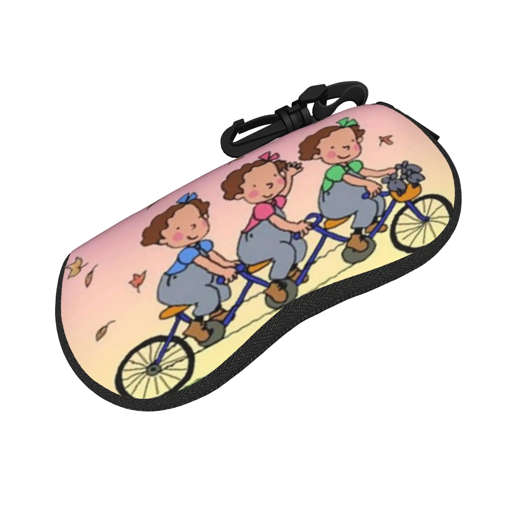 Las Tres Mellizas cartoon Glasses Case Women Waterproof Box  Eyewear Storage Box Cute Eye Contacts Case