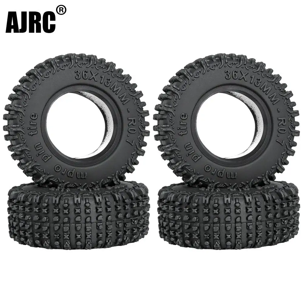 1/30 Rc Crawler Tires 36mm 0.7in Soft Rubber All Terrain Tyres For 1/30 Rock Mud Car Axial Scx30 Ascent-32 Tires Upgrade Parts