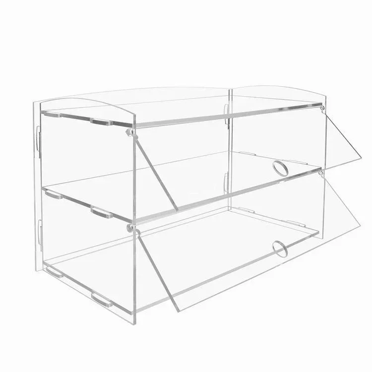 Factory Customized Wholesale Transparent 4 Layers Food Display Cabinet Clear PMMA Acrylic Lid Storage Display Box With Drawers