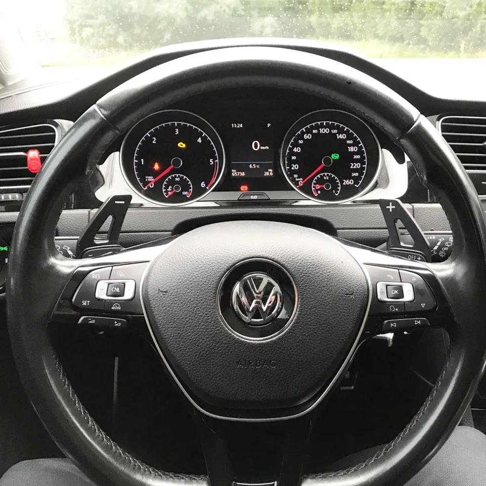 2 Pièces Palettes Changement Vitesse Volant VW Tiguan R-Line 2019-2021 - Extensions Alliage Aluminium Noires