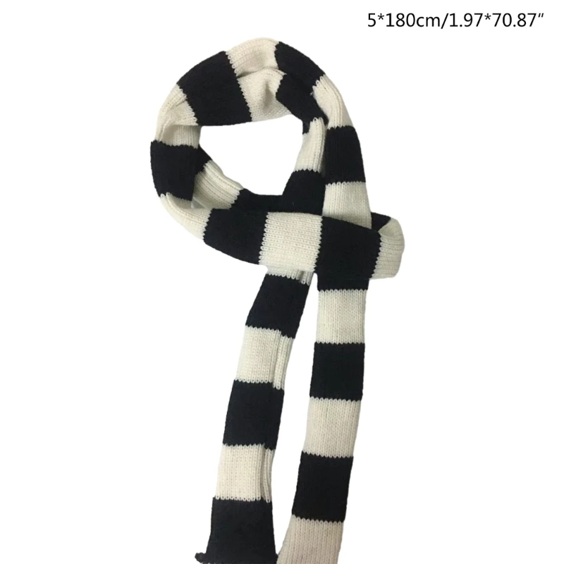 Skinny Scarf Narrow Neckerchief Subculture Scarf Stripes Scarves for Women Dropship