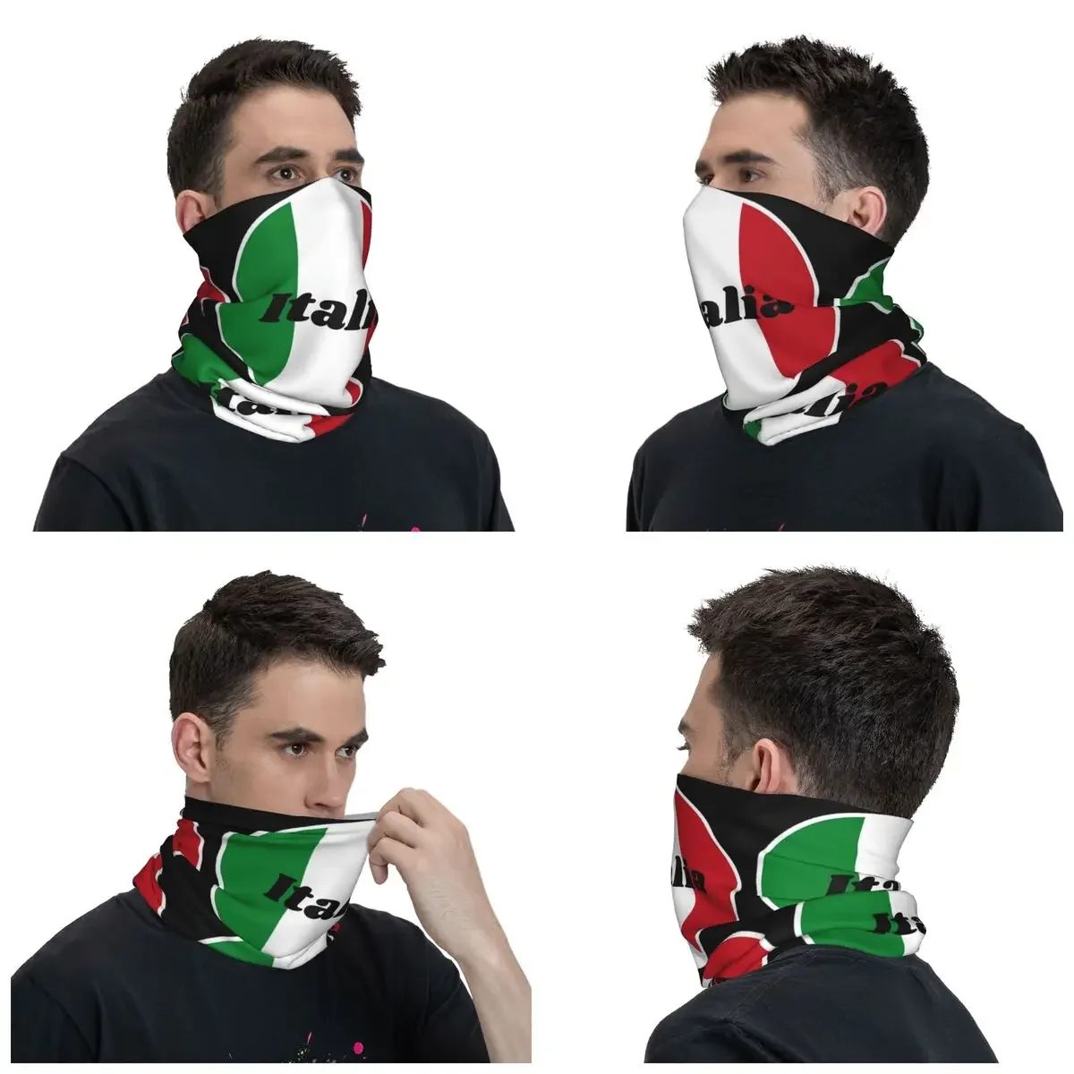 Mascarilla estampada para hombre y mujer, Bandana Retro con bandera de Italia, mapa Italiano, cubierta para el cuello, bufanda multiusos para senderismo, lavable