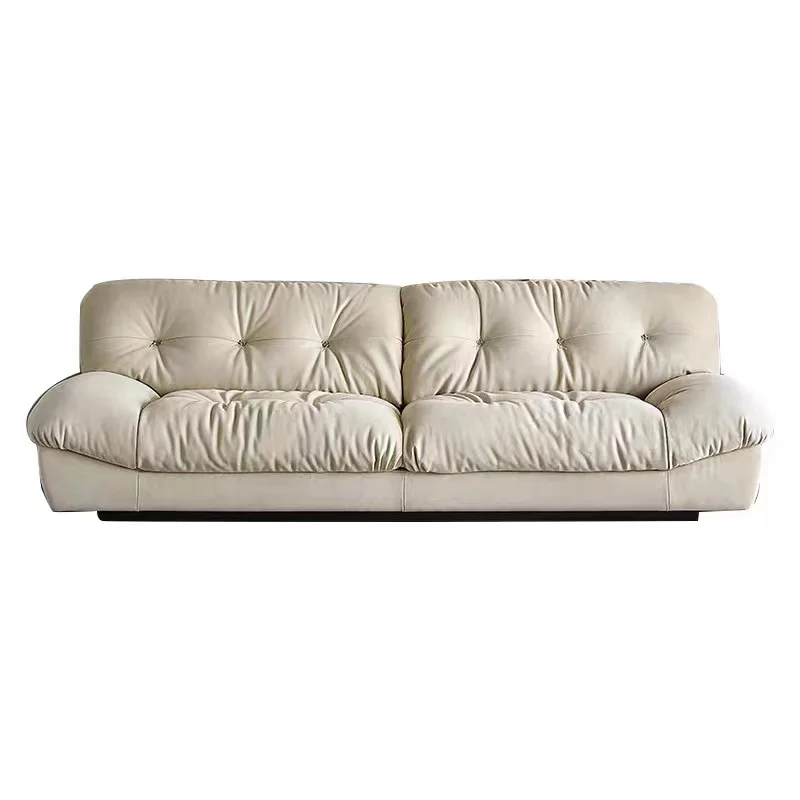 

Italian Minimalist Cream Light Luxury Velvet Sofa Living Room Soft Comfortable Lounge Couch