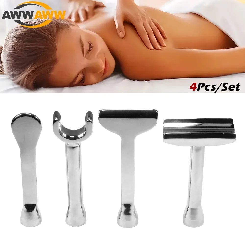 4PCS Stainless Steel Gua Sha Scraping Massage Tool IASTM Tools Soft Tissue Mobilization Tool Body Sculpting Muscle Massage Relax