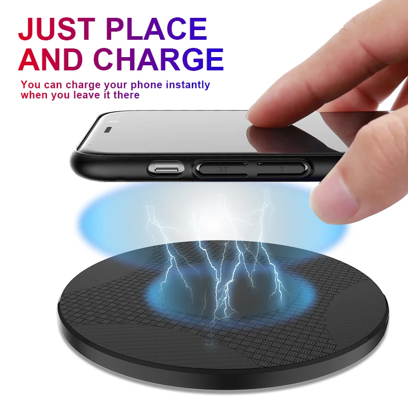10W Fast Wireless Charger for Nokia 9 PureView iPhone 14 Plus Google Pixel 7 Pro USB Charging Pad for Motorola Moto Z2