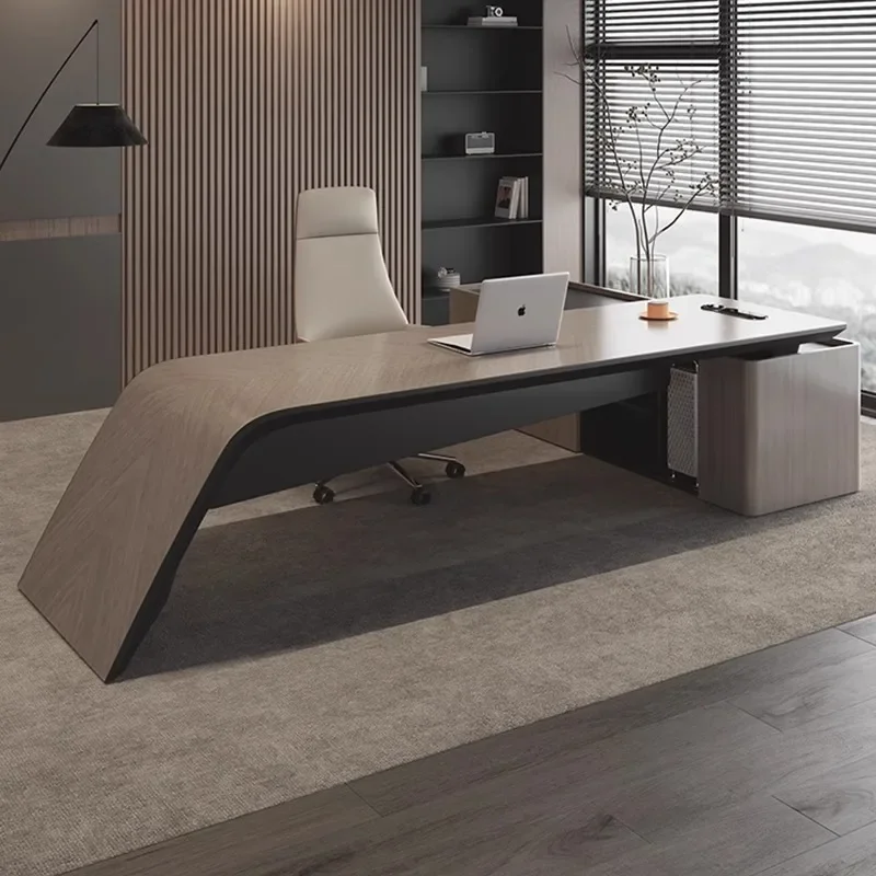 

Large Drawer Computer Desk Organiser Modern Chair Reading Reception Table L Shaped Asthetic Mesa Escritorio Office Furniture