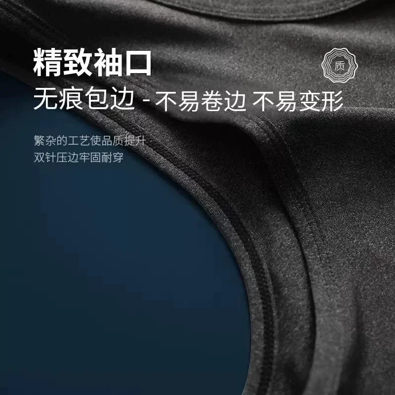 Running sports vest set for men, fine ice silk summer fitness clothes, 2026 new style,quick-drying sleeveless basketball shorts view 3