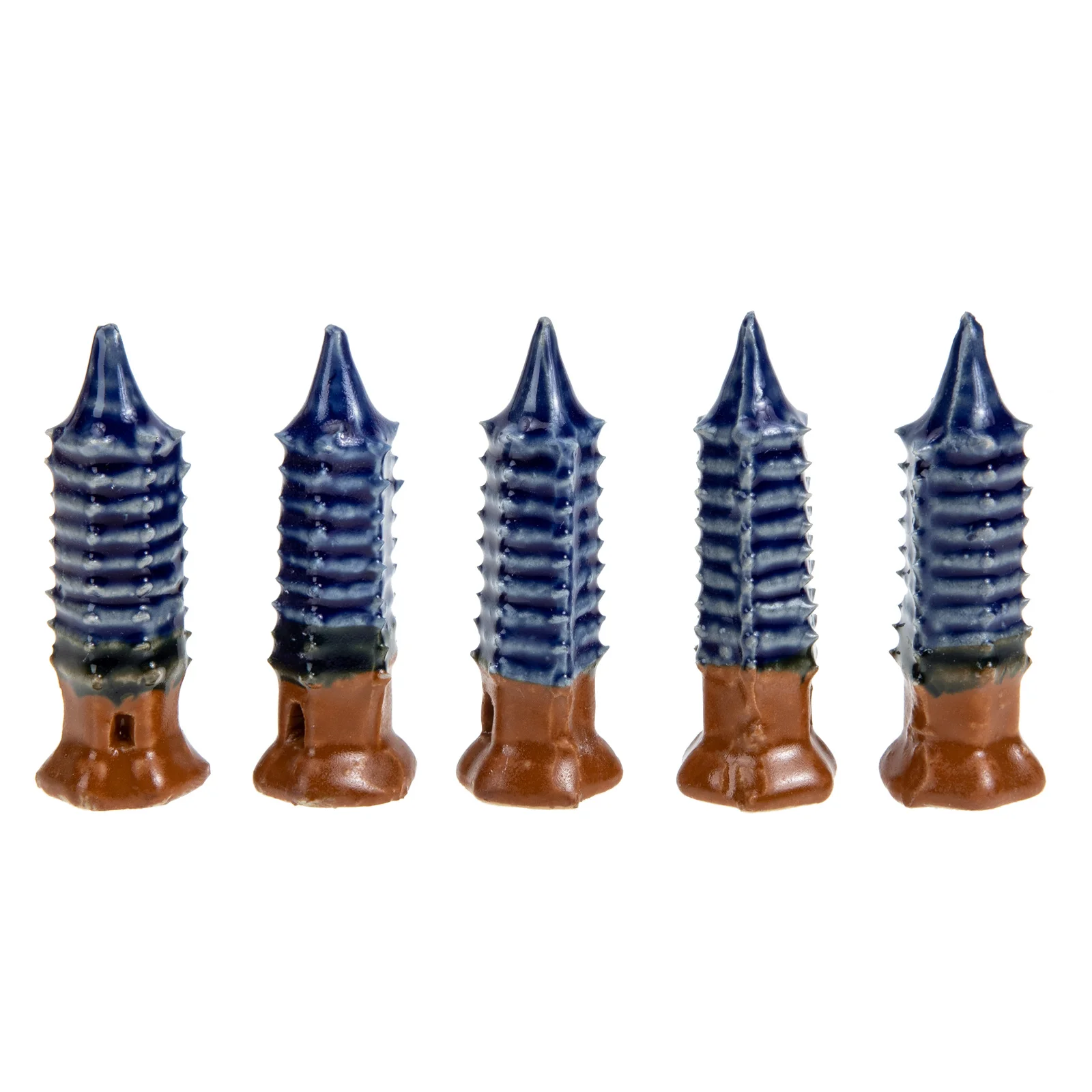 

5Pcs Pagoda Shape Decor Ceramic Lightweight Durable Easy Clean Nonfading Micro Landscaping Accessories Ceramic Miniature Tower