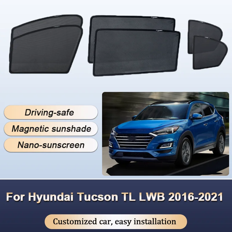 

Sun Shades For Hyundai Tucson TL LWB 2016-2021 Sunshades Magnetic Heat insulation Curtains Privacy Window Visor Car Accessories