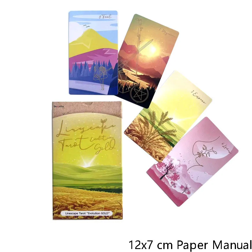 

12x7 cm Linescape Tarot Golden Edge Card Games Paper Manual