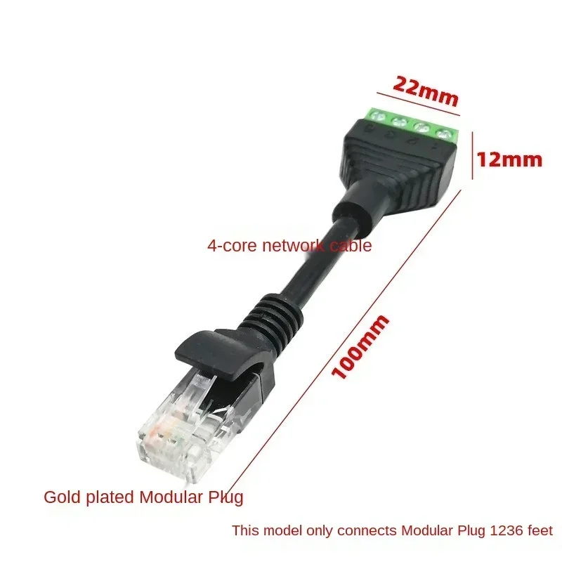 

4-контактный разъем RJ45, гнездовой клеммный блок, кристаллическая головка без давления, конец сетчатого блока, клеммная колодка RJ45 к кристаллической головке