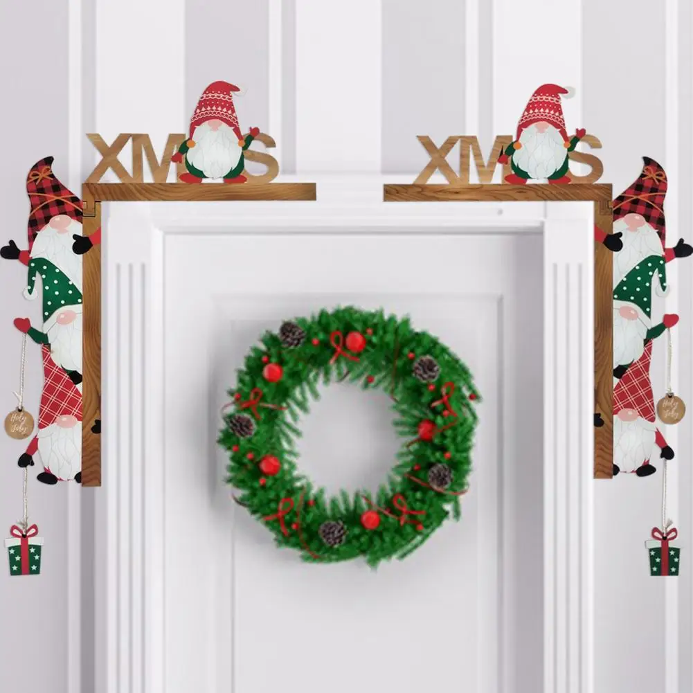 Christmas Door Corner Decoration Festive Christmas Gnome Corner Decor Set for Mirror Cabinet Furniture Colorful Old for Chair