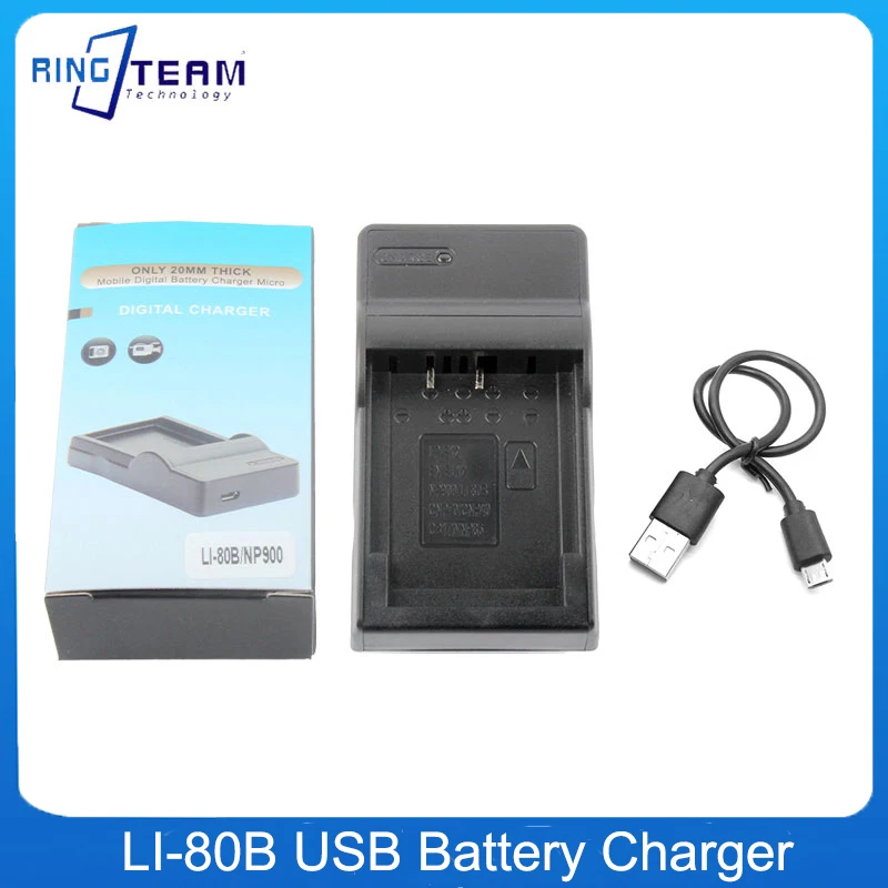 LI-80B NP-900 Camera Battery USB Charger for Olympus NP900 LI80B Minolta DIMAGE E40 E50 PREMIER SL4 SL5 SL6 BENQ C500