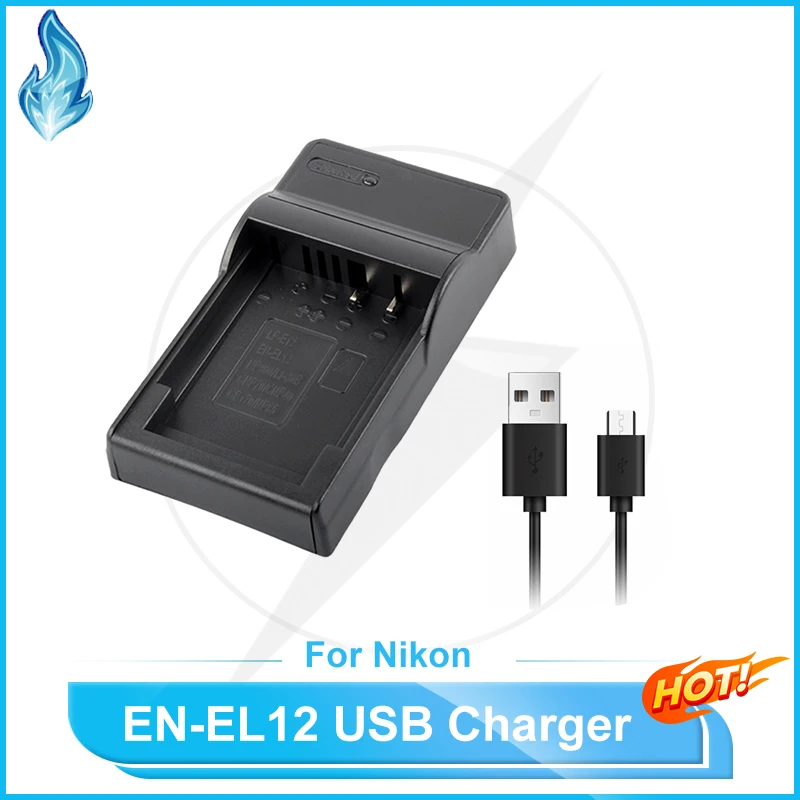 

MH-65 USB Charger for Nikon EN-EL12 ENEL12 Battery Fits Coolpix S610 S610c S620 S630 S640 S70 S710 P310 P330 P300 P340 Cameras