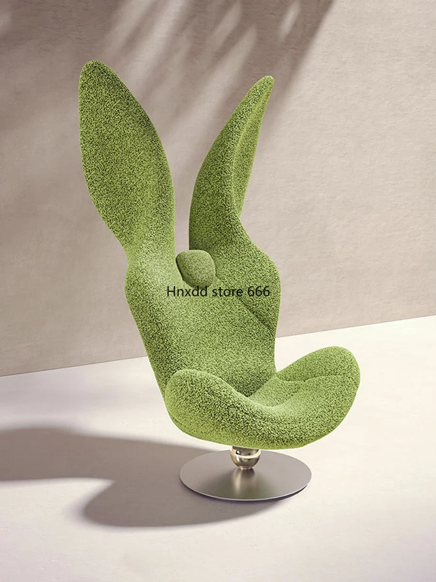 Creative FRP special-shaped green rabbit single sofa chair