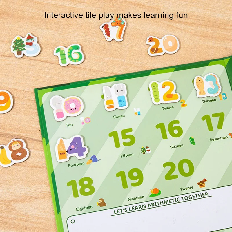 Voorschoolse magnetische wiskundige tegels - cijfers en letters ontledingsspeelgoed voor de kleuterschool, optellen/aftrekken educatieve set