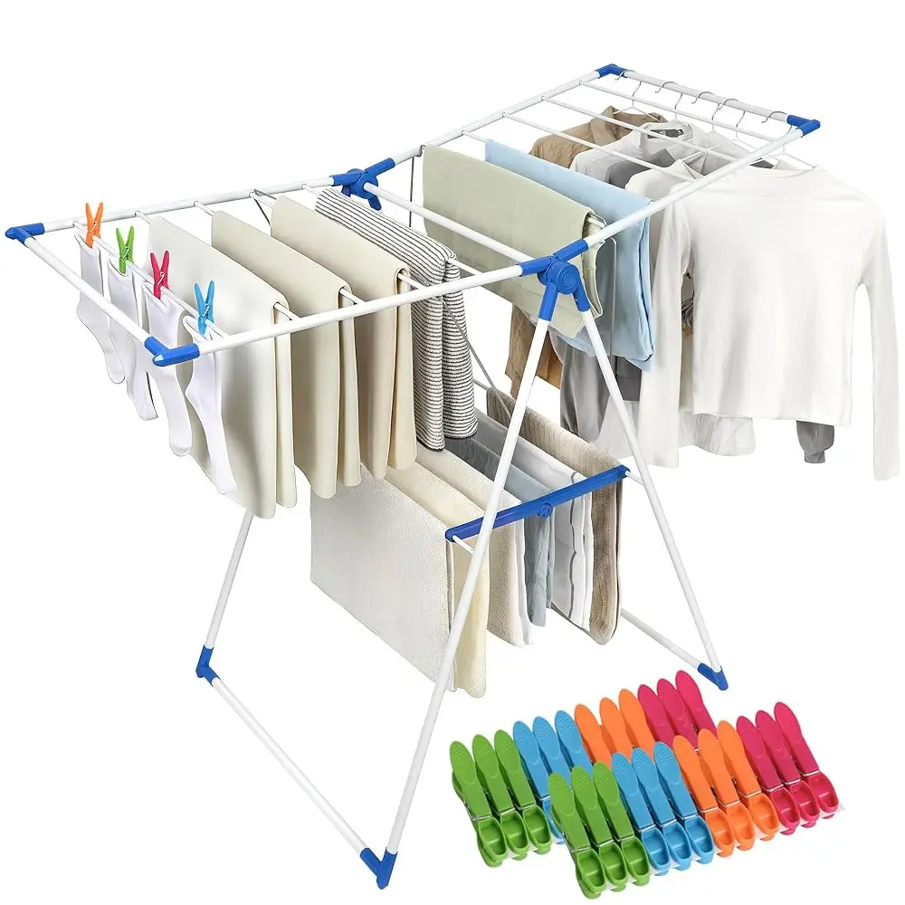 

Free ShippingFree ShippingDrying Rack Clothing, Clothes Drying Rack Foldable, Includes 24 Clothespins, Space-Saving Free-Standin