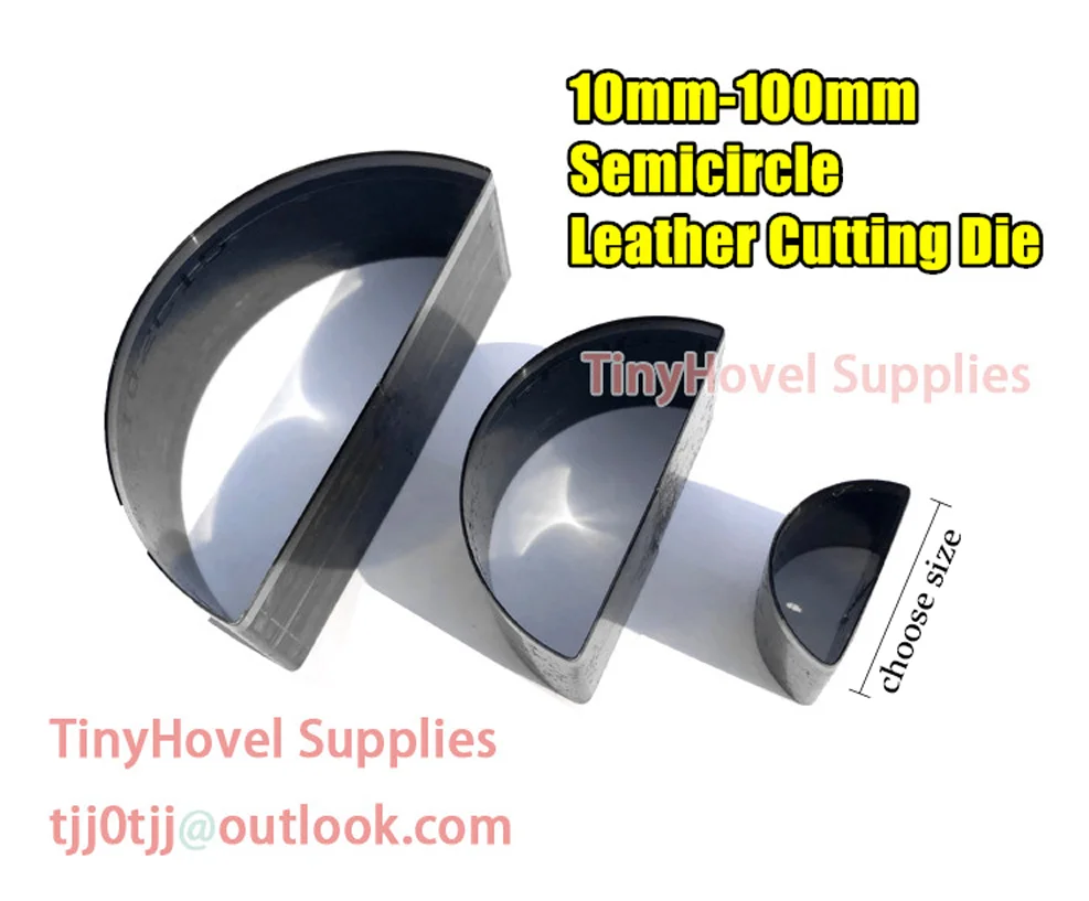 Steel Rule Die Cut, Semicircle Cutting Mold for Leather, Steel Semicircle Punch -Heart Cutter for Leather Crafts, 10mm-100mm