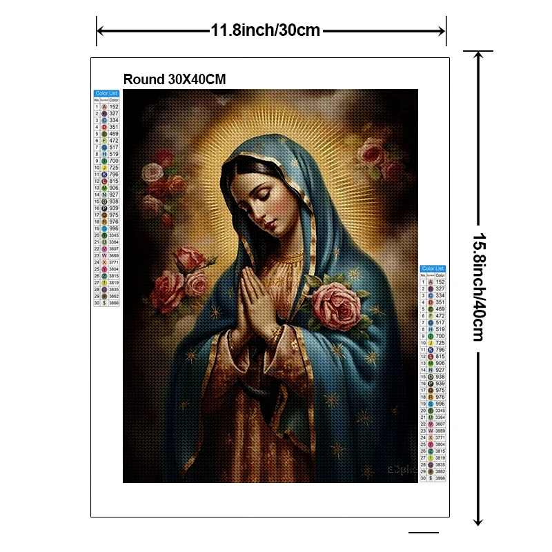 5D DIY Religious Diamond Painting Kit Angel Cross Embroidery Flower Handmade Diamond Mosaic Art Gift