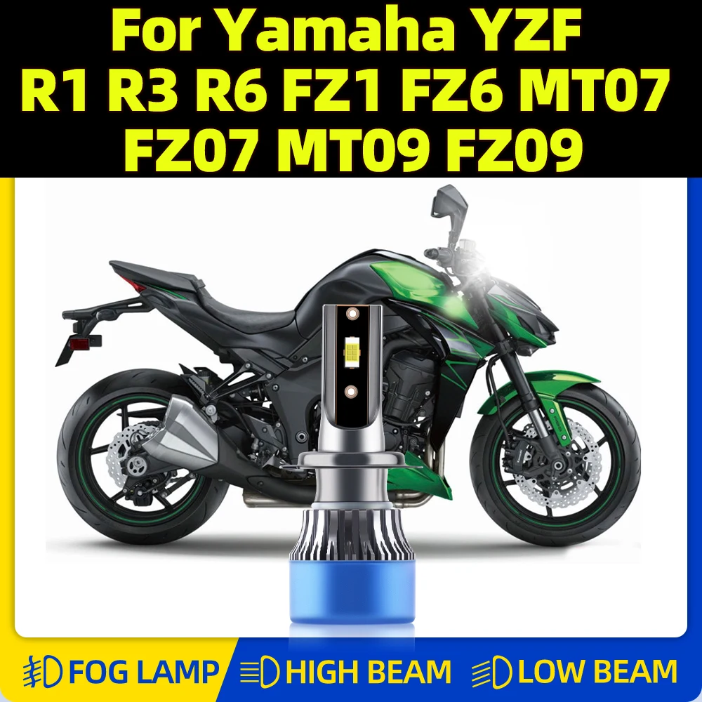 

1Pc 12V Motorcycle Light 60W 10000LM H7 LED Headlight Bulb 6000K White For Yamaha YZF R1 R3 R6 FZ1 FZ6 MT07 FZ07 MT09 FZ09