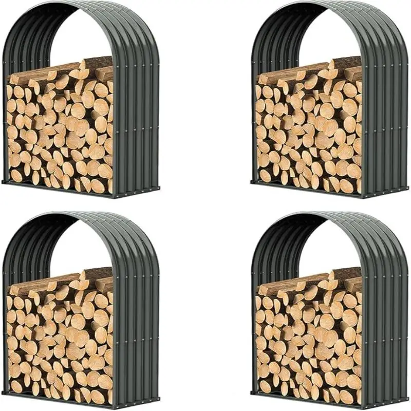 

Firewood Storage Rack - Heavy-Duty Steel , Rust-Resistant Metal Log Shed , Outdoor Firewood Organizer , Sturdy & Stylish Design