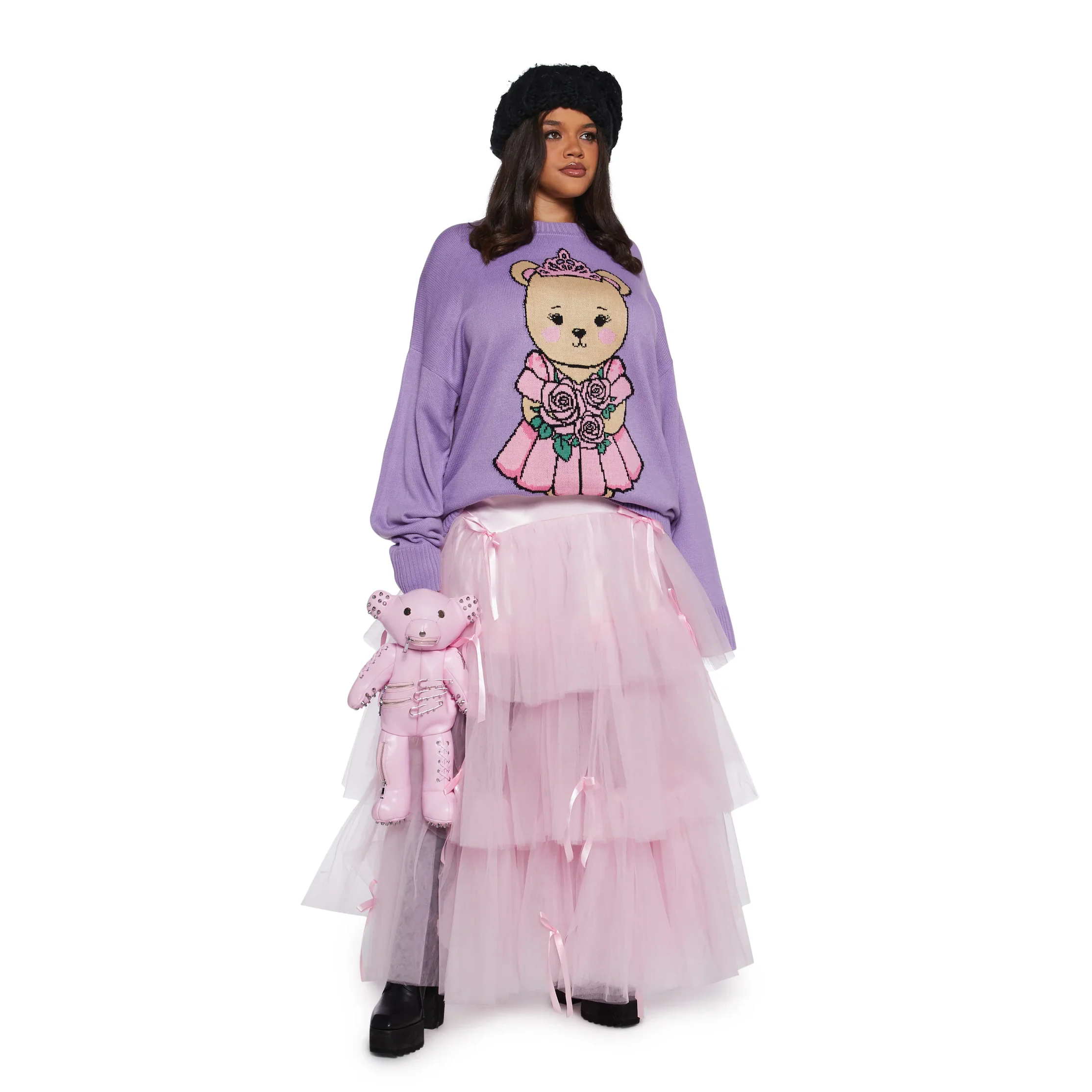 

Pretty Princess Pink Girls Long Tulle Skirts With Bows Sweety Layered Women Tulle Skirt To Birthday