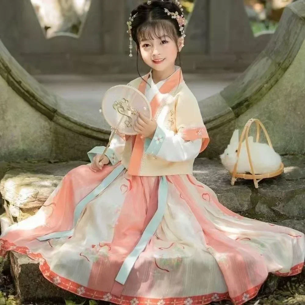 Chinese Girls Hanfu Dress Kids Photography Christmas Vintage Children Ancient Fairy Princess Traditional Tang Suit Cosplay