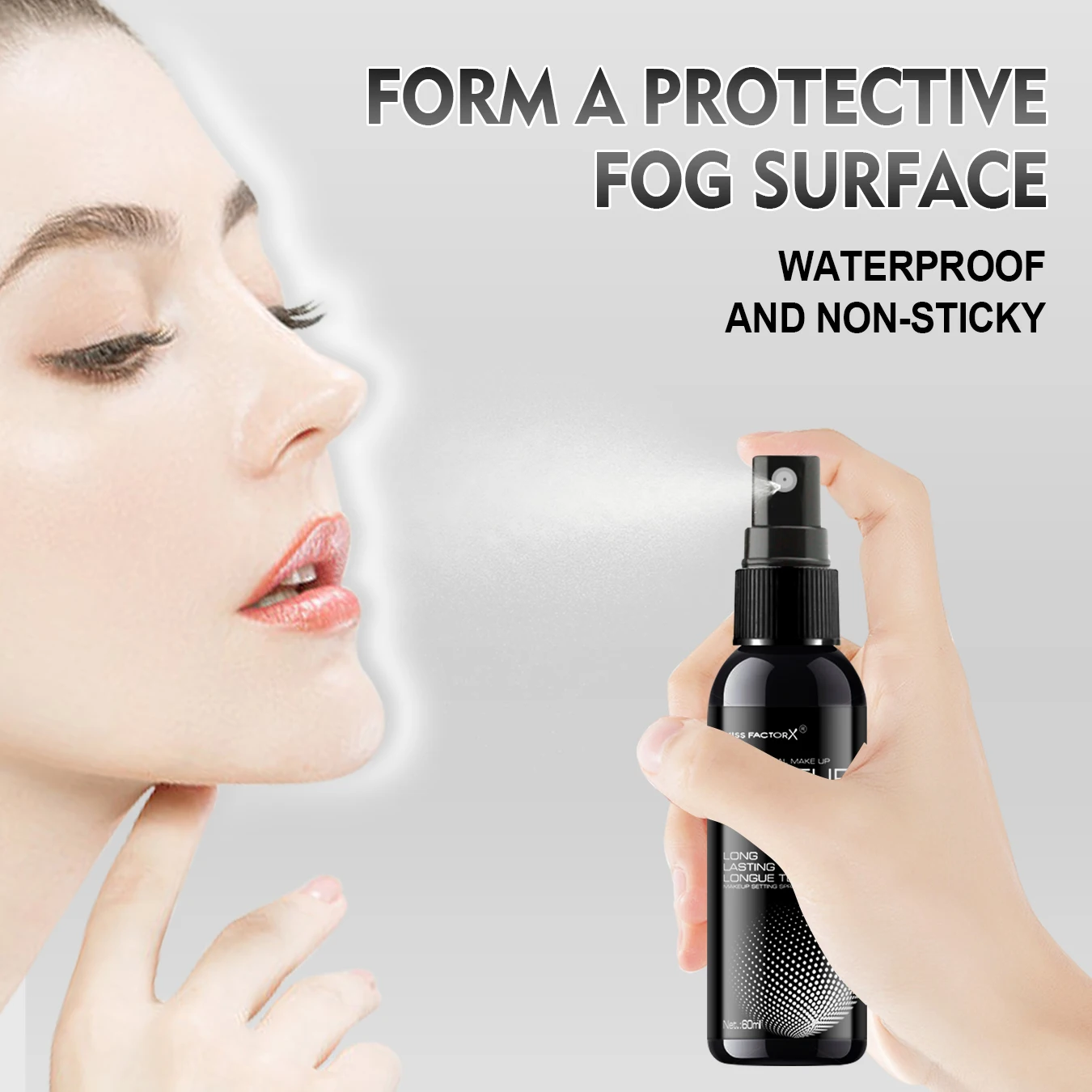Spray Black Polka Dot Setting 60ml para rostro, duradero, antimanchas y 16 horas de maquillaje de acabado natural