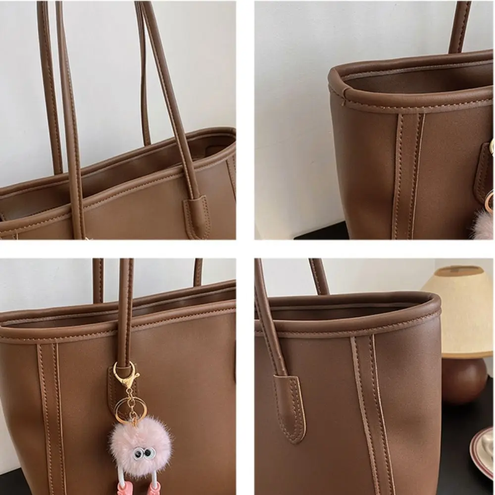 الأزياء الكورية نمط بو حمل حقيبة يد بو الجلود تحت الإبط حقيبة لون نقي سعة كبيرة حقيبة كتف السفر