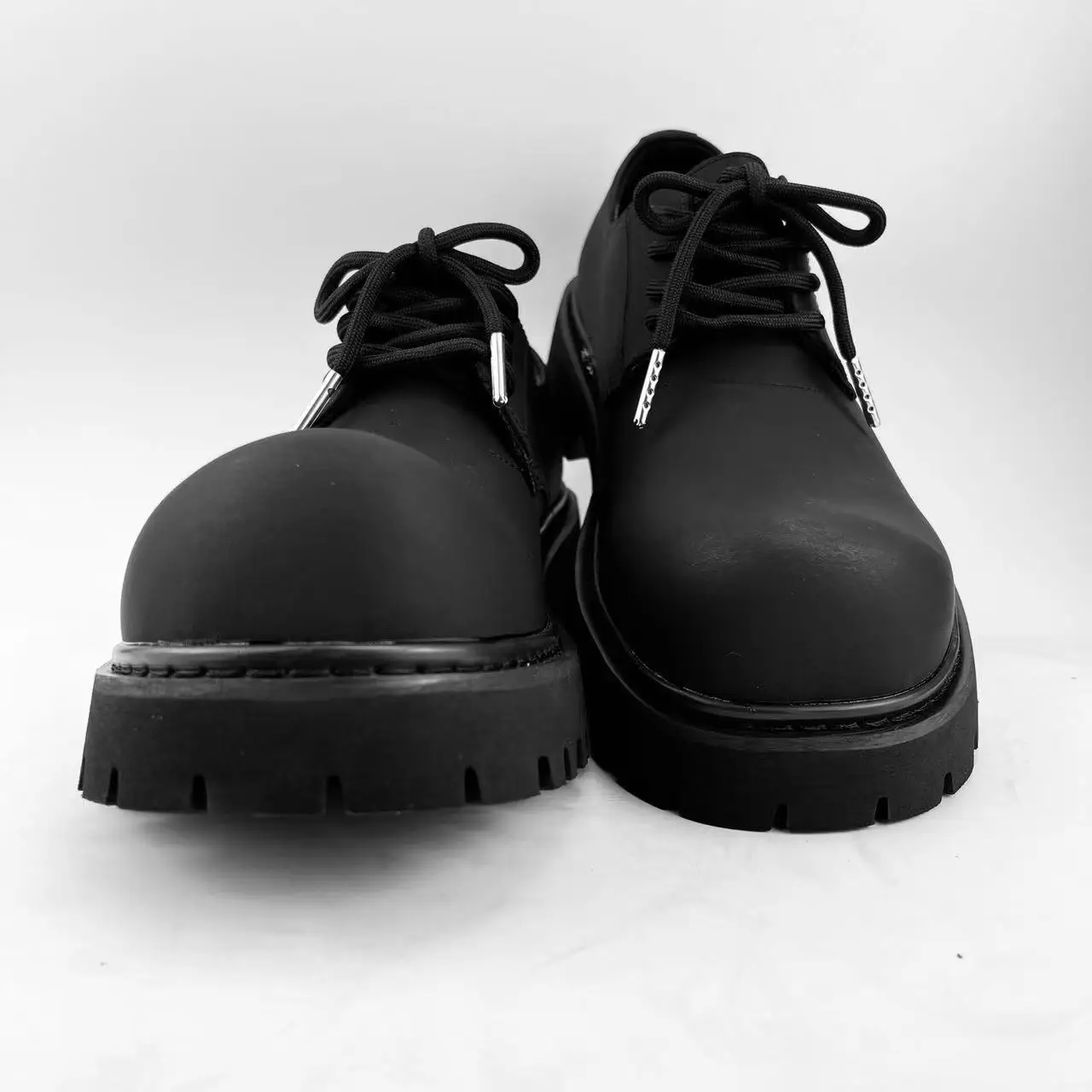 Chaussures à plateforme en cuir noir carbone Big Head ChimHommes et femmes, chaussures décontractées Couple Derby CommPiedmont, 2024