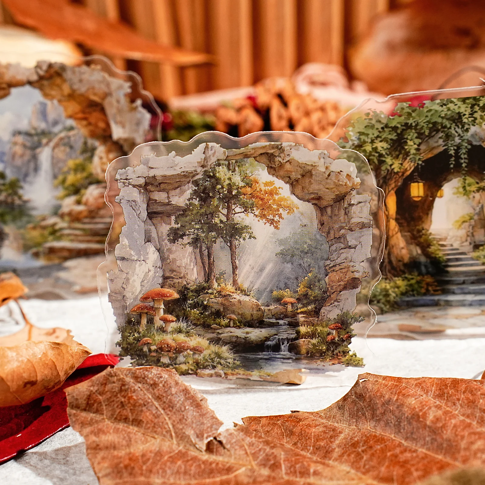 Etori Life Mountain and River in Art Series ريترو فور سيزونز ملصقات الحيوانات الأليفة للديكور، سكرابوكينغ المصنوع يدويًا، الألبومات، الحقائب، ملصقات السفر، أكياس ورق الهدايا، أدوات مكتبية للطلاب، ملصقات الأطفال #6