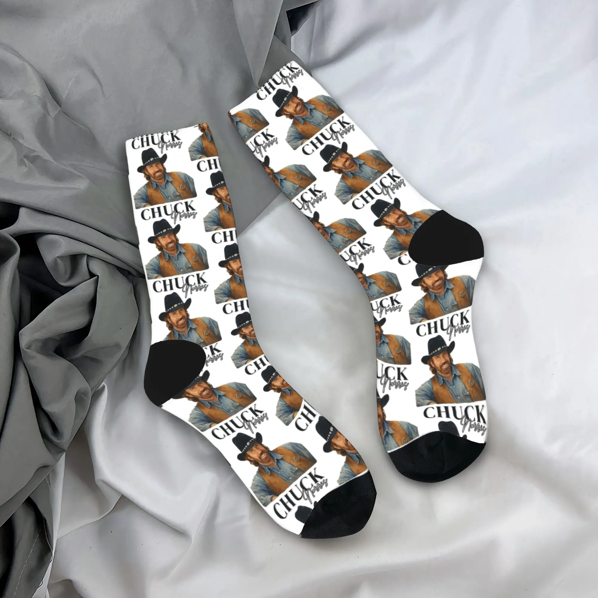 

Tribute to Chuck Norris Fan Art Stockings Printed Kawaii Socks Autumn Anti Bacterial Socks Men Cycling Breathable Socks