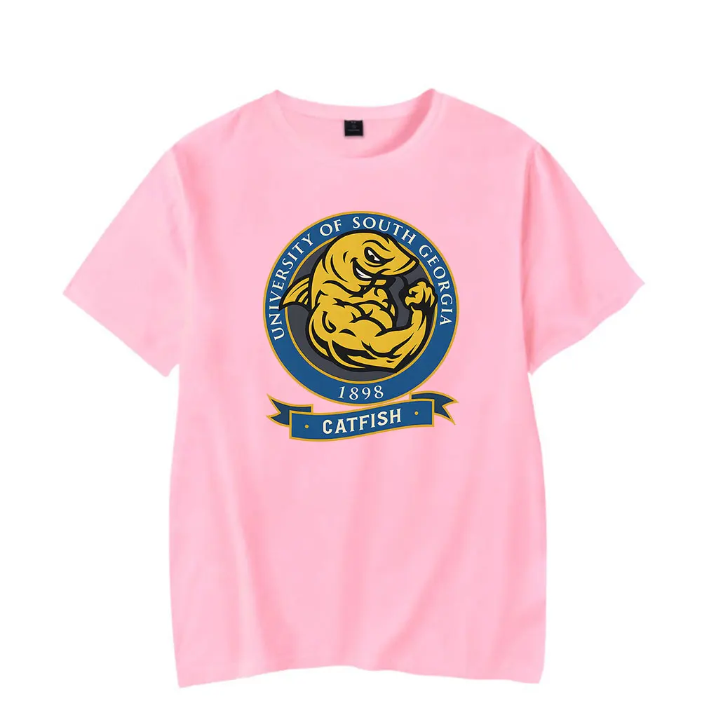 تشاد باورز ميرش جامعة جنوب جورجيا سمك السلور التي شيرت مضحك لكرة القدم طاقم الرقبة قصيرة الأكمام التي شيرت الرجال/النساء برنامج تلفزيوني القمم