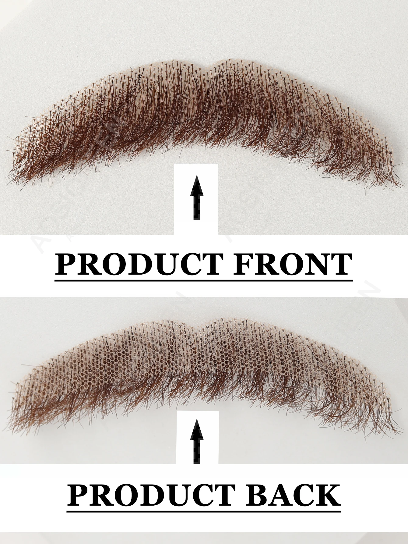 Men's fake Hand Woven Beard Brown (Upper Beard) Facial Hair Natural Invisible Lace Mustache Suitable For Halloween Christmas Par