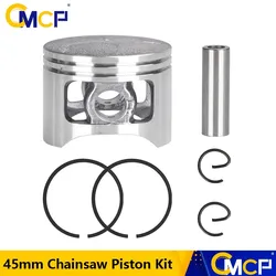 1 Set 5200 52CC Chainsaw Piston Ring Pin Kit 45mm Chainsaw Piston Set Chainsaw Piston Kit
