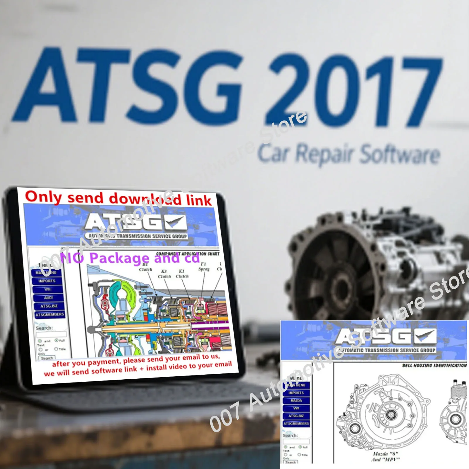 برنامج ATSG 2017 لخدمة ناقل الحركة الأوتوماتيكية مجموعة إصلاح التشخيص اليدوي وحدة أدوات السيارات كشف الفشل