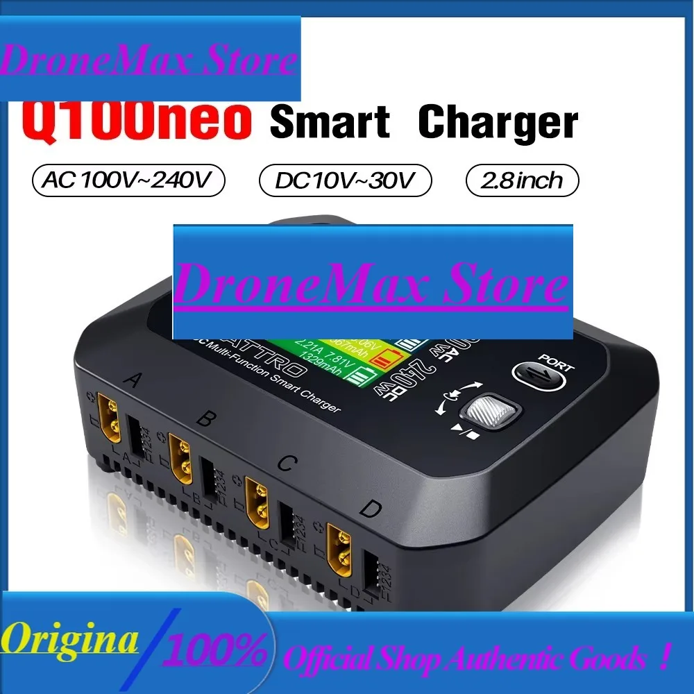 DroMaNEW SKYRC Q100neo AC/DC Multi-Function Smart Charger 2.8inch AC 100W DC 240W LiPo/LiHV/LiFe/Lilon/NiMH/NiCd/Pb Battery Char