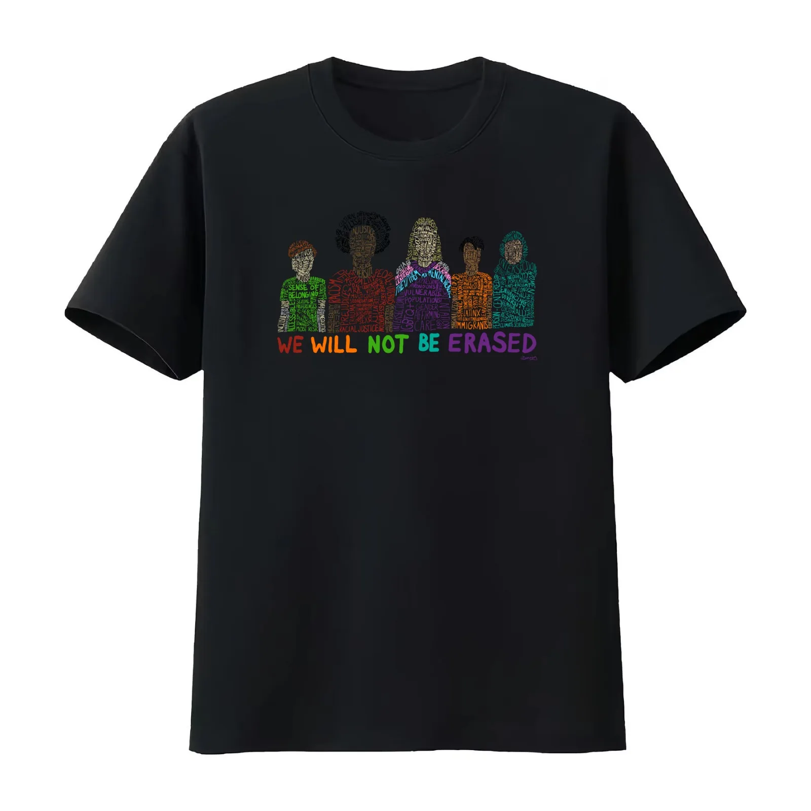 We Will Not Be Erased T-Shirt Summer Casual Cotton Tee Oversized Streetwear Tops Vintage Graphic Print Unisex Men Women