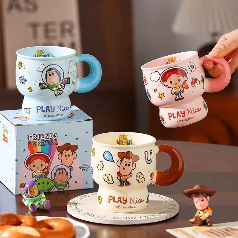 

Cartoon Toy Story Woody Ceramic Mug Couple Water Cup New High-quality Adorable Children Cups Cute Alien Office Coffee Mugs Gift