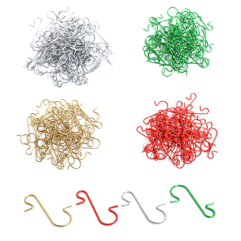 50Pcs 2025 Navidad Christmas Decoration S Shaped Christmas Hook DIY Christmas Tree Hanging Ornaments Noel Xmas Doll Angle Hook